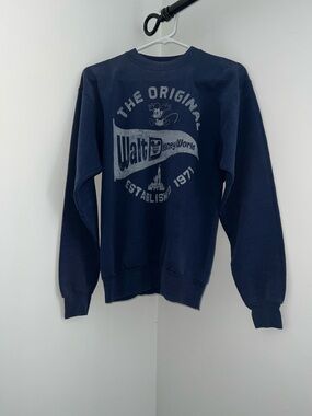 Disney Navy Crewneck with Gray Walt Disney World Graphic